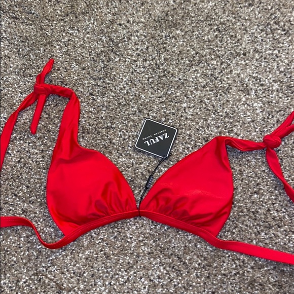 red tie bikini top